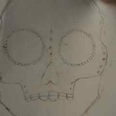 Graphic Sugar Skull Painting