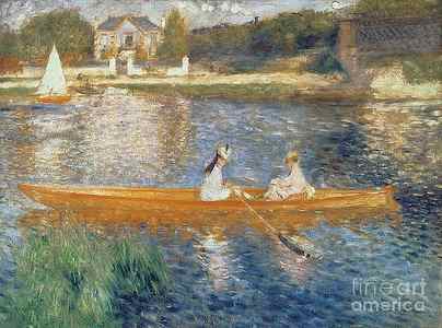 Wall Art - Painting - Boating on the Seine by Pierre Auguste Renoir