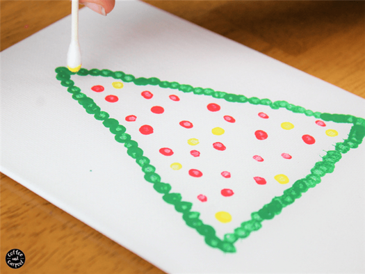 dots for Christmas lights for Christmas art with Pointillism 