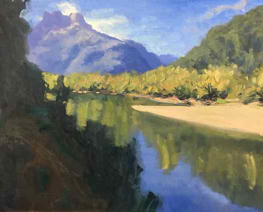 Painting Tutorial - New Zealand River - Progress Shot