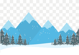 blue mountains and pine trees, Cartoon Drawing Landscape, Cartoon forest snow mountain, cartoon Character, winter, triangle png thumbnail