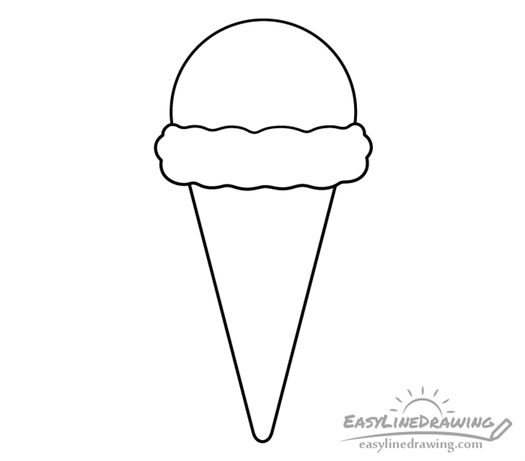 Ice cream cone outline drawing