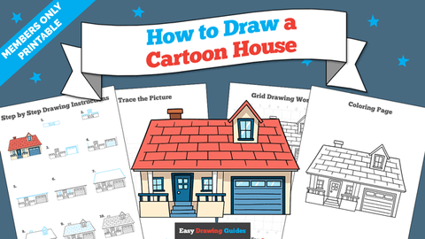 How to Draw a Cartoon House Printable Thumbnail