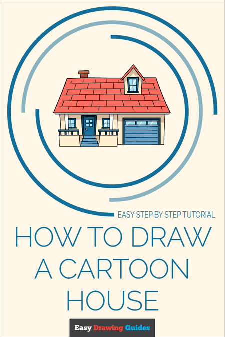 How to Draw a Cartoon House Pinterest Image