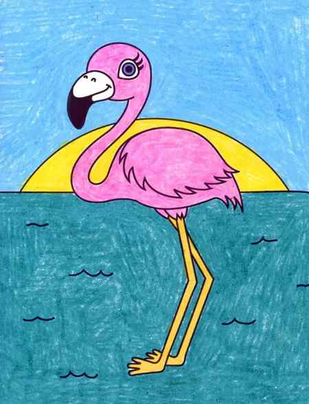 How To Draw Flamingo Tutorial & Sketches For Kids