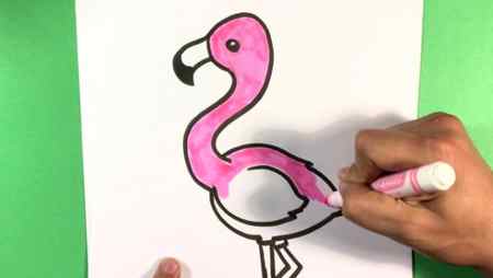 flamingo beak drawing outline