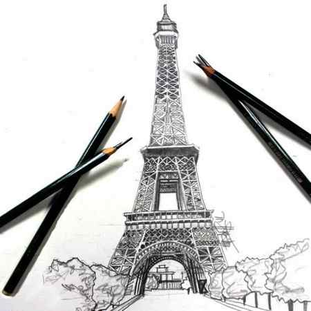 Eiffel Tower Simple Drawing Drawing Skill