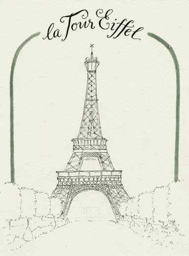 Eiffel tower in paris france simple sketch Vector Image