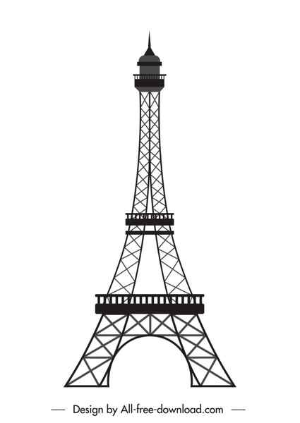Hand drawn Eiffel Tower stock vector Illustration of design 73276466