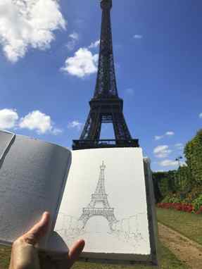 Easy How to Draw the Eiffel Tower Tutorial and Coloring Page