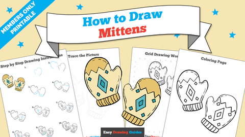 Printables thumbnail: How to draw Mittens