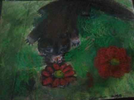 Rescue ferret loves the garden by Kaya Nikita