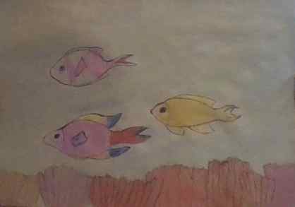 Three tropical fish friends by Kaya Nikita