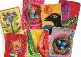 Fiber Effects: Colorful needle-felted artist trading cards by Kelli Perkins