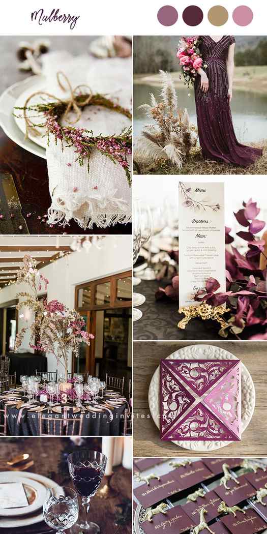 mulberry and plum moody fall wedding color inspiration