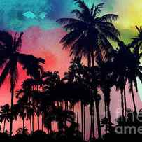 palm tree on colors by Mark Ashkenazi