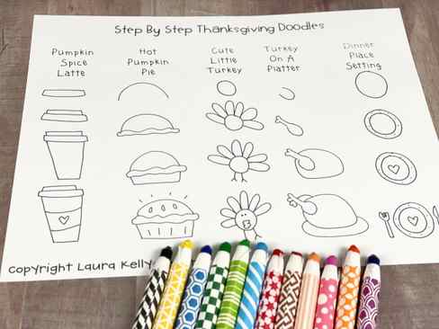 Step by Step Thanksgiving Doodles