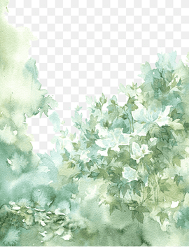 green leaves painting, Chinese antiquity beautiful watercolor illustration, watercolor Painting, texture, watercolor Leaves png thumbnail