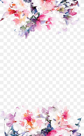 iPhone 5s Flower Paper, Watercolor flowers border, pink flowers on white background, watercolor Painting, border, purple png thumbnail