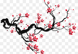 Cherry blossom Drawing Paper Sketch, Ink cherry blossoms, red cherry blossoms, love, watercolor Painting, pencil png thumbnail