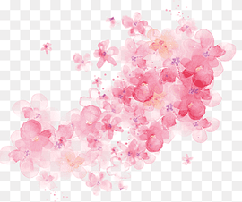 pink flowers illustration, Watercolour Flowers Watercolor painting Pink flowers, flower, heart, branch, computer Wallpaper png thumbnail