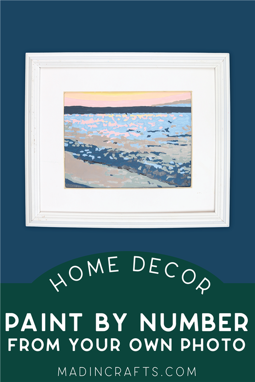 framed diy paint by number painting