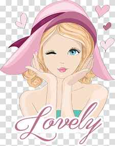 woman wearing hat , Cartoon Illustration, girl transparent background PNG clipart thumbnail