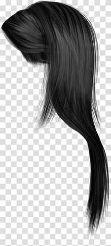 straight black hair illustration, Hairstyle Long hair, Women hair transparent background PNG clipart thumbnail