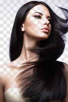 Hairstyle Hair coloring Artificial hair integrations Shampoo, Beautiful hair beauty, of black-haired woman transparent background PNG clipart thumbnail