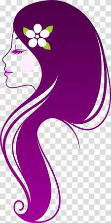 long-haired woman , Beauty , purple hair beauty transparent background PNG clipart thumbnail
