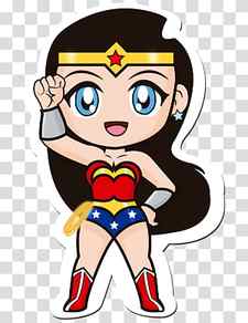 Wonder Woman cartoon character illustration, Diana Prince Female Art Chibi Behance, Wonder Woman transparent background PNG clipart thumbnail