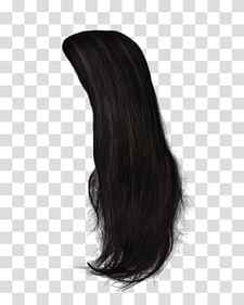 black hair illustration, Black hair Wig Hairstyle Long hair, Hair 11 transparent background PNG clipart thumbnail