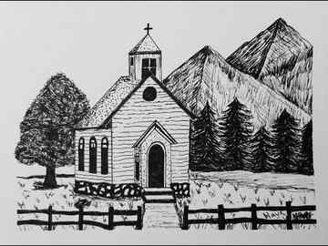 How to Draw Church Church Drawing Easy pencil Drawing YouTube