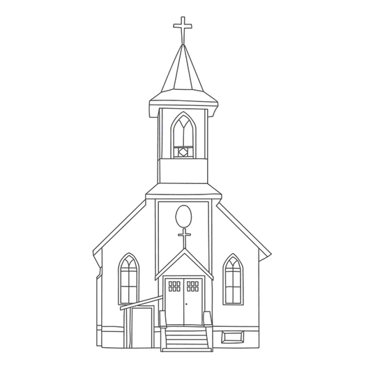 Premium Vector Church in continuous line art drawing style abstract church building with bell tower