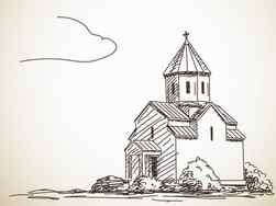 How To Draw Beautiful Village Church Scenery landscape Pencil Sketch YouTube