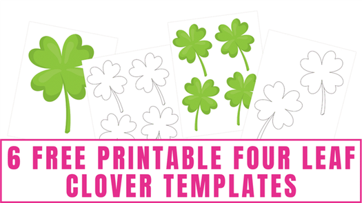 These free printable four leaf clover templates are perfect for St. Patrick