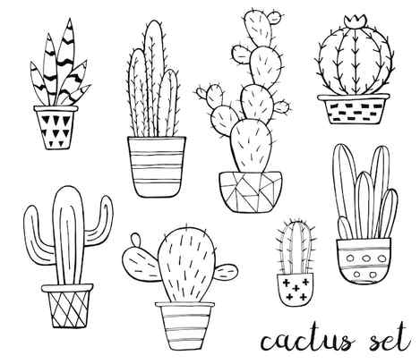 Cactus Engraving Sketch Hand Drawn Western Desert Plant With Blossom And Spikes Doodle Tropical Flora Isolated Black And White Botanical Elements Vector Succulent Engraving Set Stock Illustration Download Image Now iStock