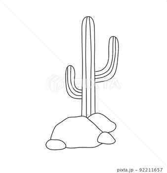 Mexican Cactus Plant Monochrome Sketch Outline Stock Vector Royalty Free 1121461793 Shutterstock