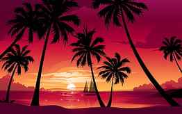 Sunset Beach Backgrounds Drawing, sunset cartoon HD wallpaper